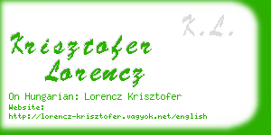 krisztofer lorencz business card